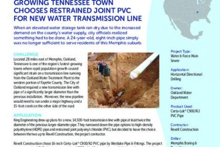 Growing Tennessee Town Chooses Restrained Joint PVC for New Water Transmission Line
