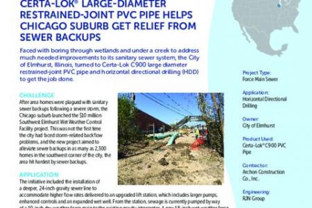 Certa-Lok® Large-Diameter Restrained-Joint PVC Pipe Helps Chicago Suburb Get Relief From Sewer Backups