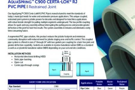 AquaSpring™ C900 Certa-Lok® RJ PVC Pipe