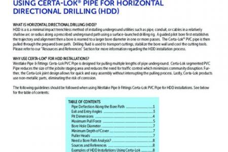 Using Certa-Lok® Pipe for Horizontal Directional Drilling (HDD) | Trenchless Guidelines